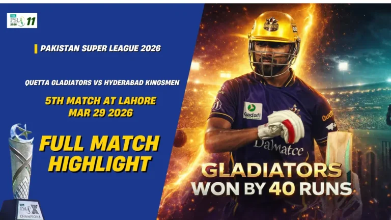 HK vs QG Highlights 5th Match PSL 2026