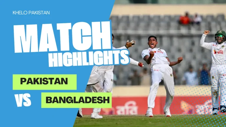 Pakistan vs Bangladesh 1st Test 2026